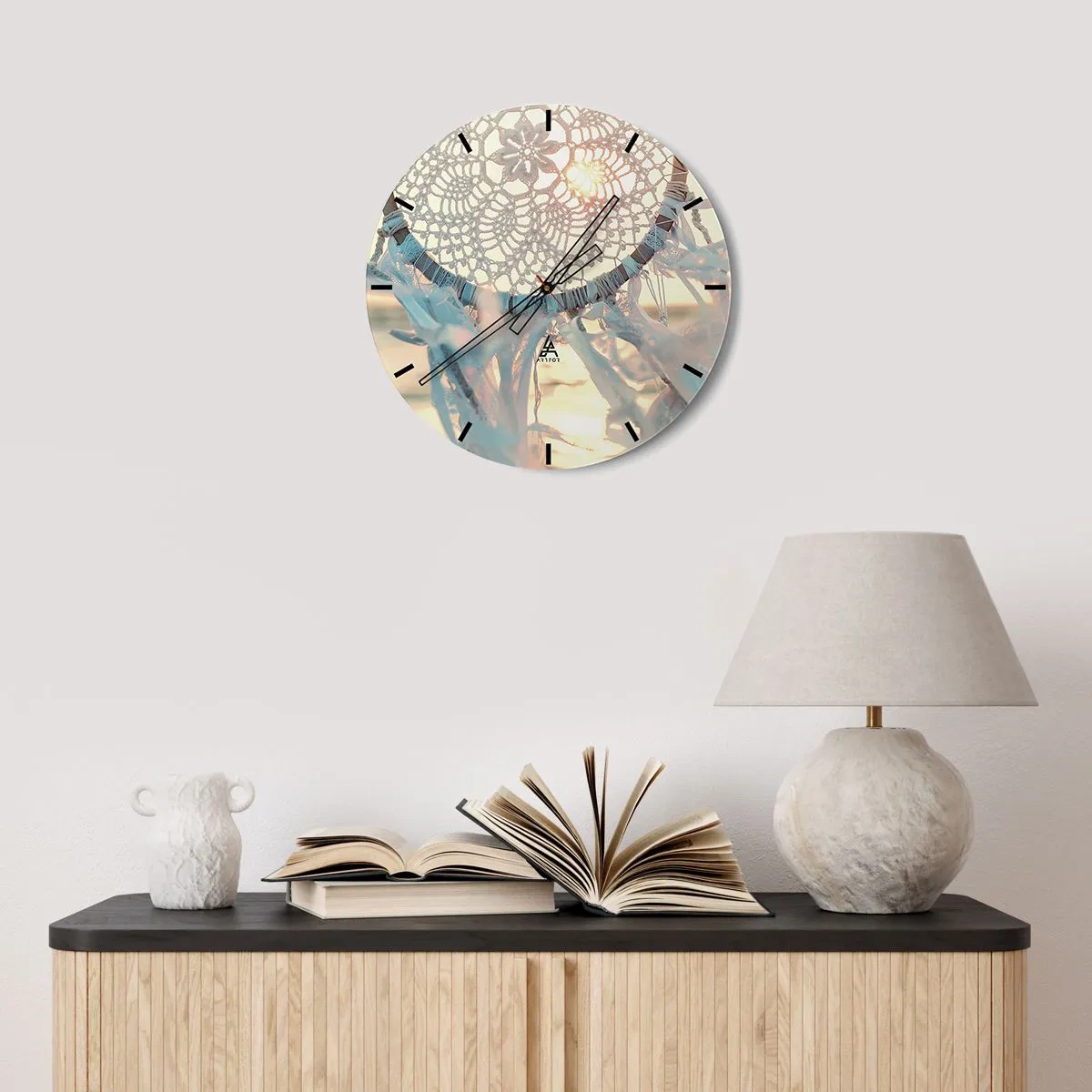 Reloj de pared - Reloj de vidrio - Tótem sagrado - 40x40 cm