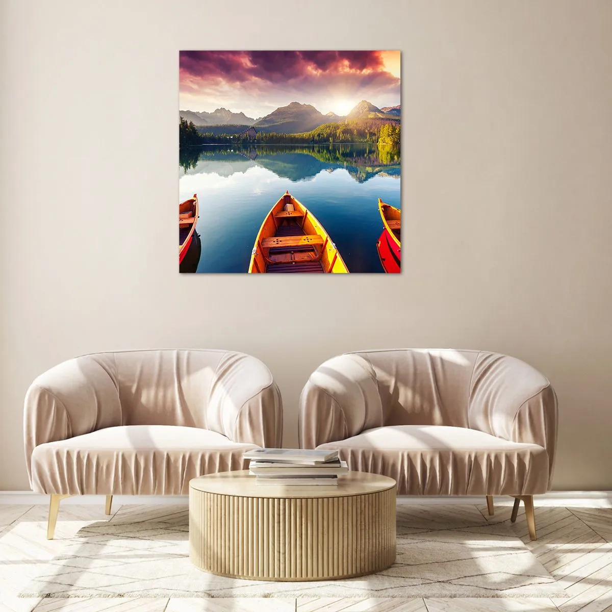 Cuadro sobre vidrio - Impresiones sobre Vidrio - Frente a la naturaleza - 30x30 cm