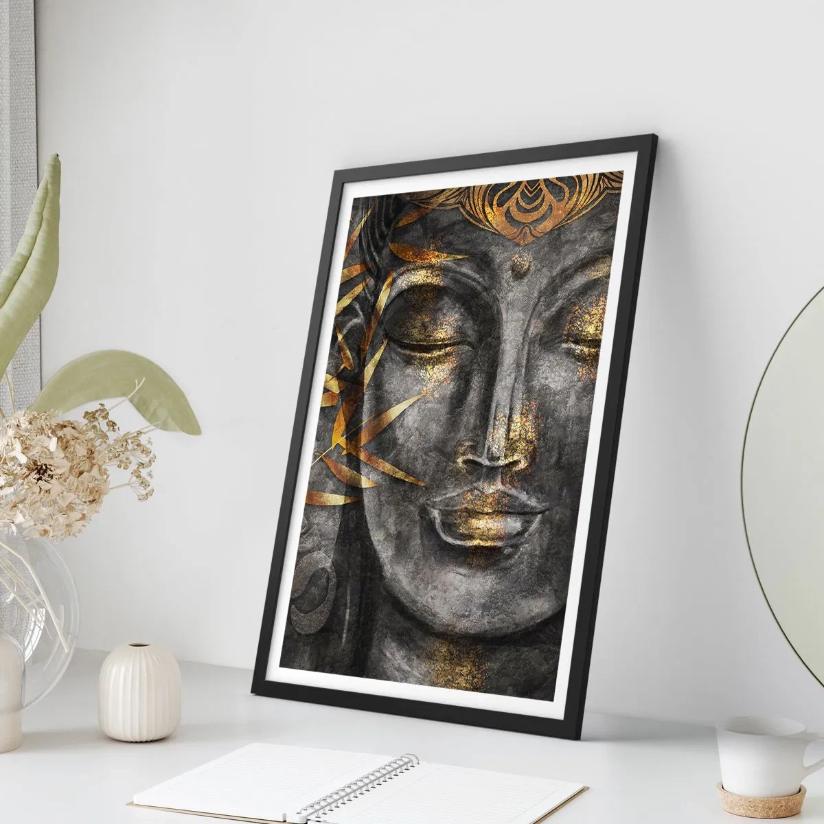 Póster en marco negro - Siente la paz - 61x91 cm