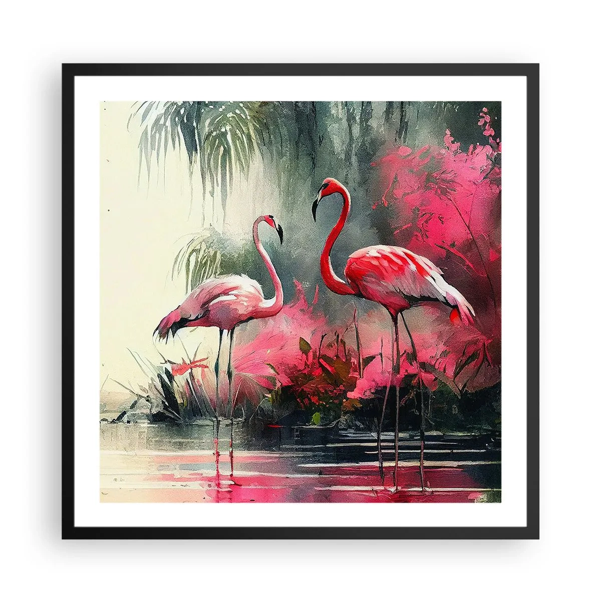 Póster en marco negro - Una lección de encanto natural - 60x60 cm