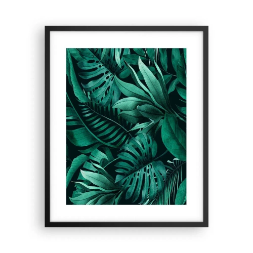 Póster en marco negro - Profundidad del verde tropical - 40x50 cm