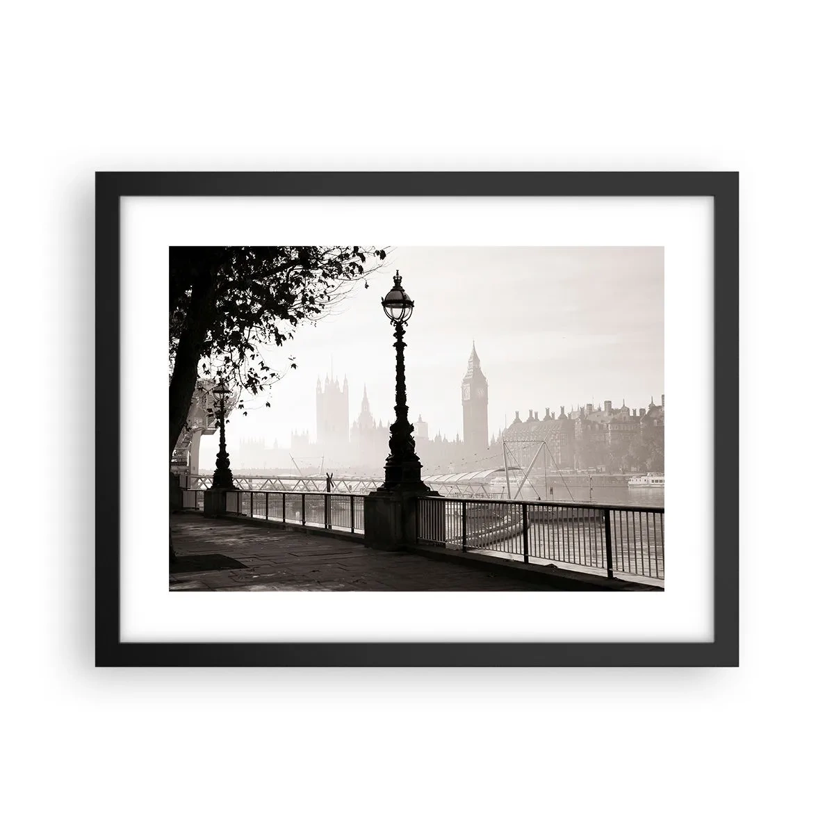 Póster en marco negro - La mañana de Londres - 40x30 cm