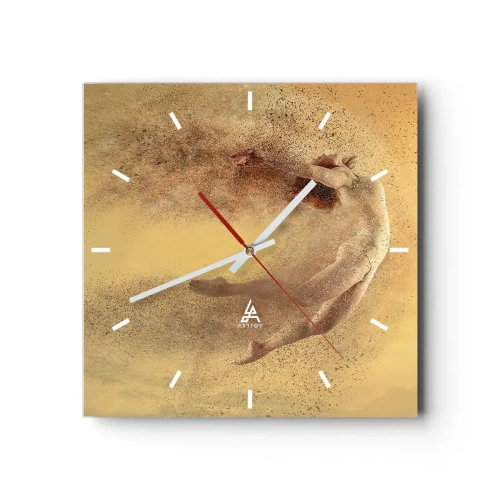 Reloj de pared - Reloj de vidrio - En una exaltación danzante - 40x40 cm