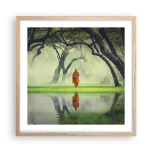 Póster en marco roble claro - En el camino de la iluminación - 50x50 cm