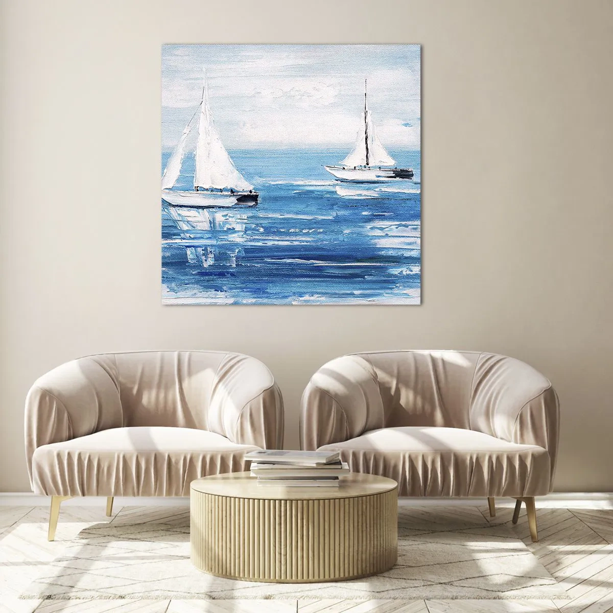 Cuadro sobre vidrio - Impresiones sobre Vidrio - Con un amigo a tu lado - 40x40 cm