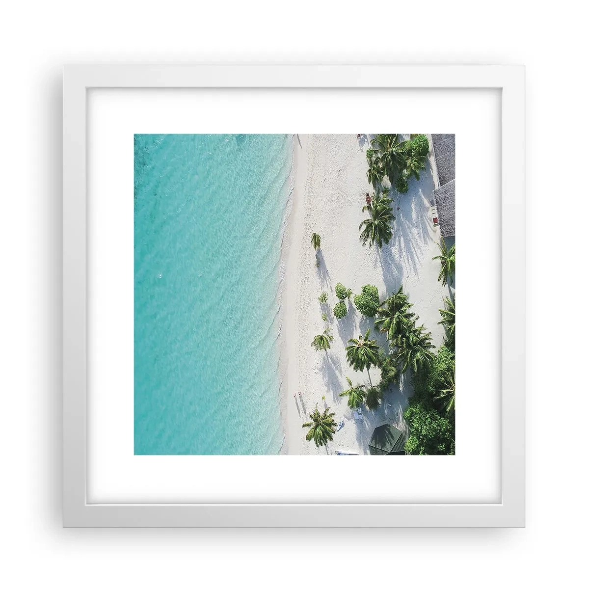 Póster en marco blanco - Vacaciones en el paraíso - 30x30 cm