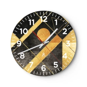 Reloj de pared - Reloj de vidrio - Sol del desierto - 40x40 cm