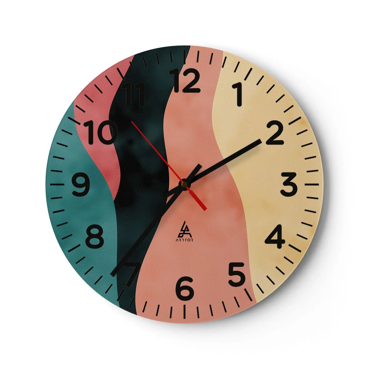 Reloj de pared - Reloj de vidrio - Discordia compatible - 30x30 cm