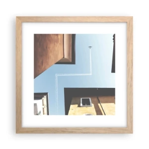 Póster en marco roble claro - Por encima del laberinto urbano - 30x30 cm