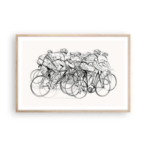 Póster en marco roble claro - Juntos como un equipo - 91x61 cm