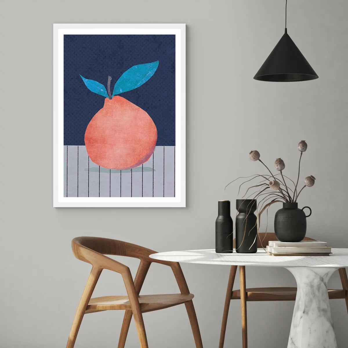 Póster en marco blanco - Convexidad y plano - 61x91 cm