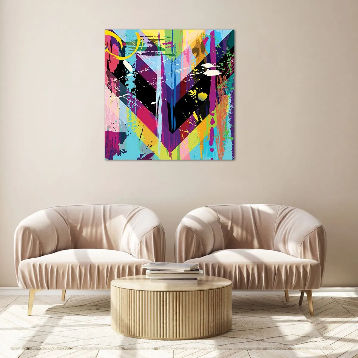 Cuadro sobre vidrio - Impresiones sobre Vidrio - De arriba a abajo - 30x30 cm