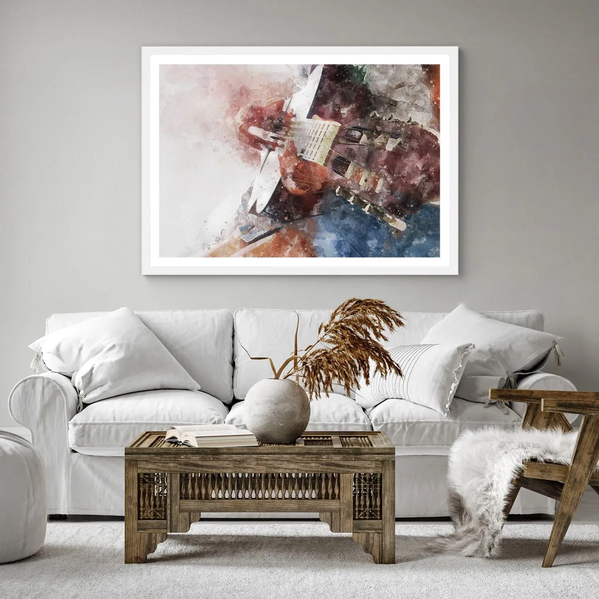 Póster en marco blanco - ¿Y qué opinas? - 50x50 cm