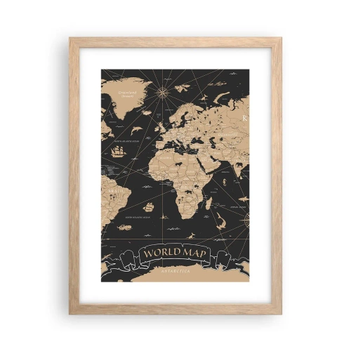 Póster en marco roble claro - Las fronteras de mi mundo - 30x40 cm