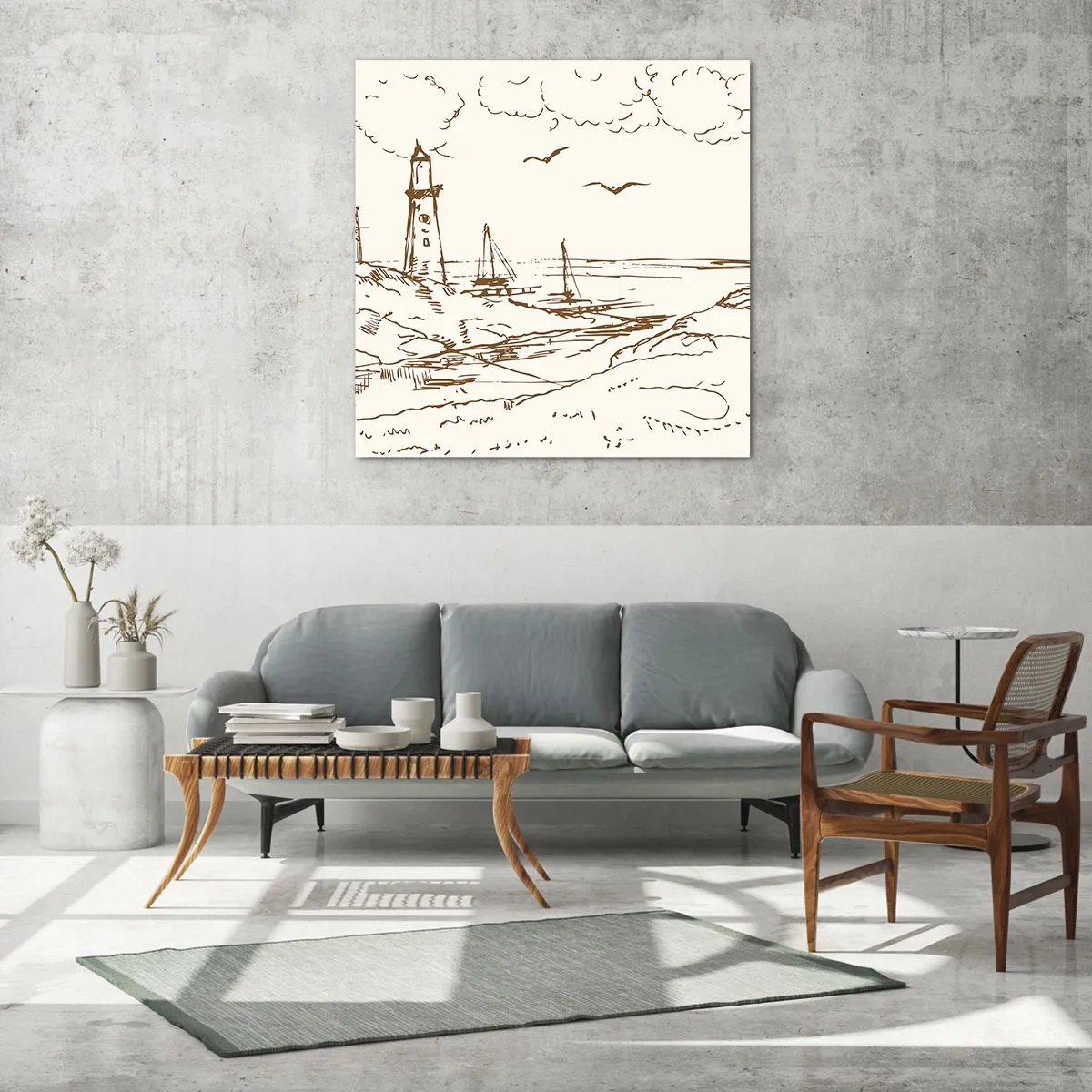 Cuadro sobre vidrio - Impresiones sobre Vidrio - Un esbozo de un recuerdo de verano - 50x50 cm