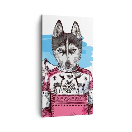 Cuadro sobre lienzo - Impresión de Imagen - Un lobo con piel de cordero - 45x80 cm