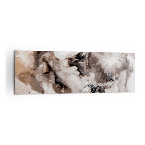 Cuadro sobre lienzo - Impresión de Imagen - Patrón abstracto en tonos marrones y blancos. - 160x50cm - El nacimiento de una galaxia - Decoración de pared moderna para salón y dormitorio ARTTOR