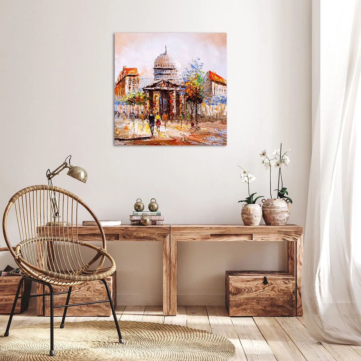 Cuadro sobre lienzo - Impresión de Imagen - Un paseo parisino - 30x30 cm