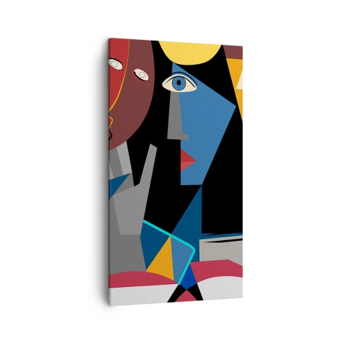 Cuadro sobre lienzo - Impresión de Imagen - Conversación cubista - 45x80 cm