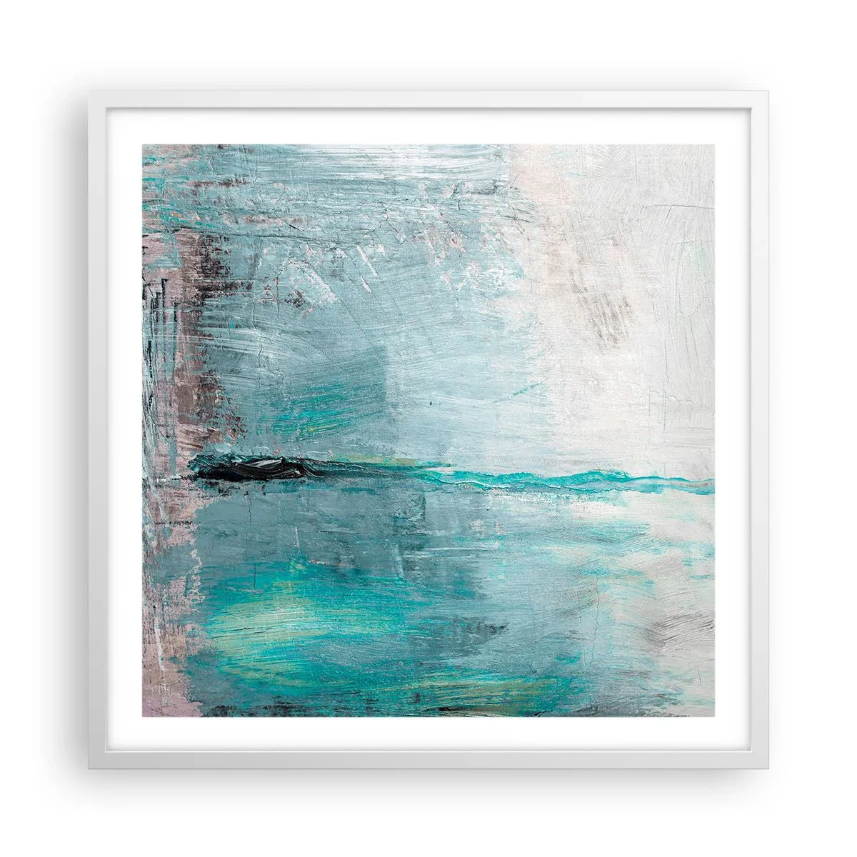 Póster en marco blanco - Horizontalmente sobre el azul - 60x60 cm