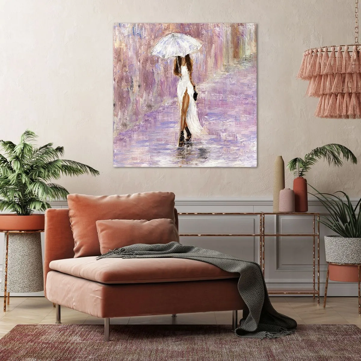 Cuadro sobre lienzo - Impresión de Imagen - En la lluvia de lilas - 40x40 cm