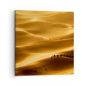 Cuadro sobre lienzo - Impresión de Imagen - Caravana sobre las olas del desierto - 70x70 cm