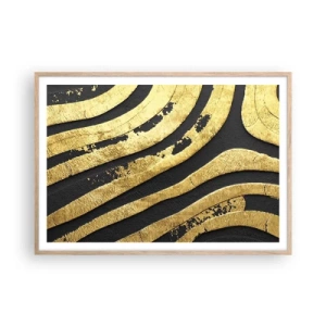 Póster en marco roble claro - Todo fluye - 100x70 cm