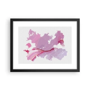 Póster en marco negro - Mapa de un mundo rosa - 40x30 cm