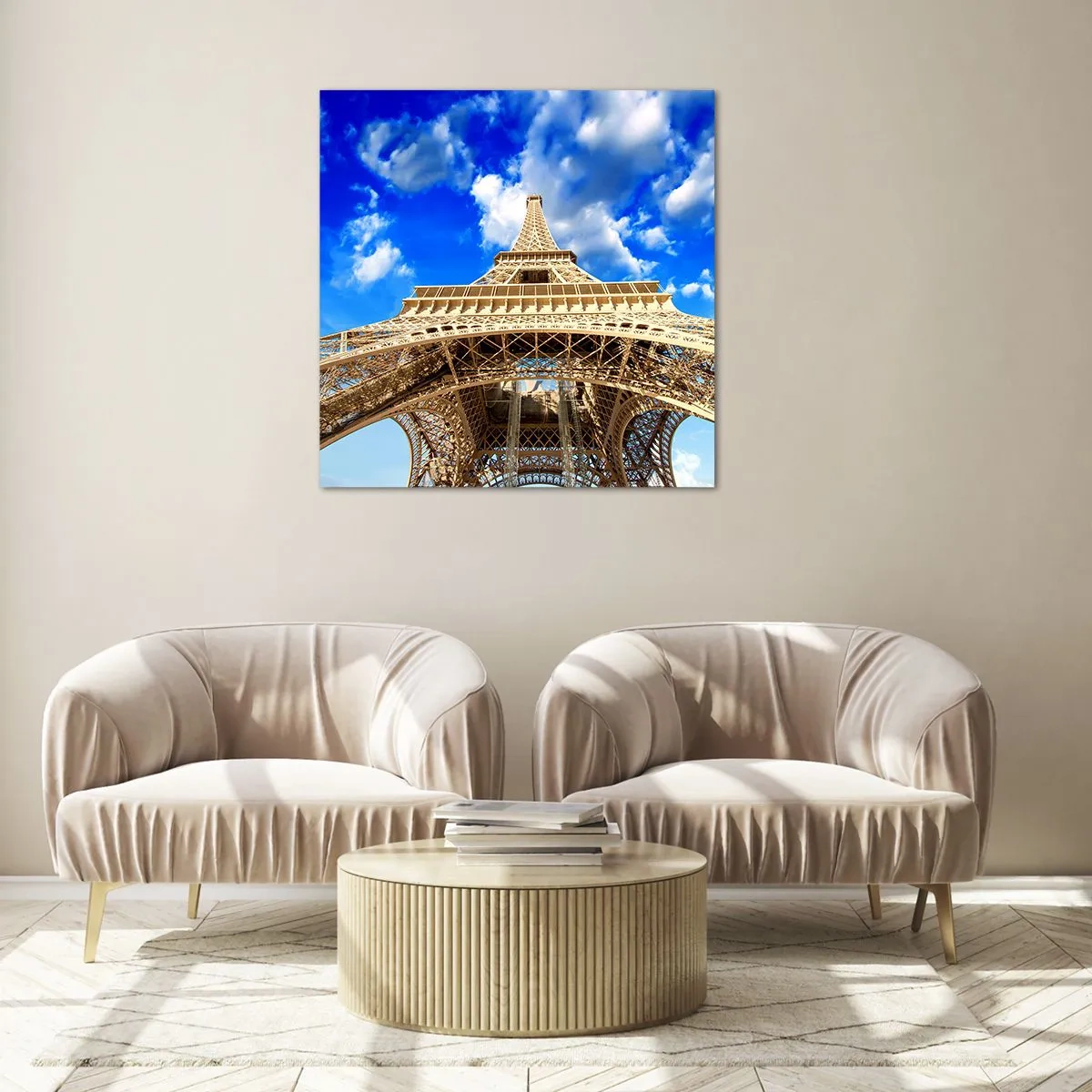 Cuadro sobre vidrio - Impresiones sobre Vidrio - Alcanzando el cielo y las nubes - 30x30 cm