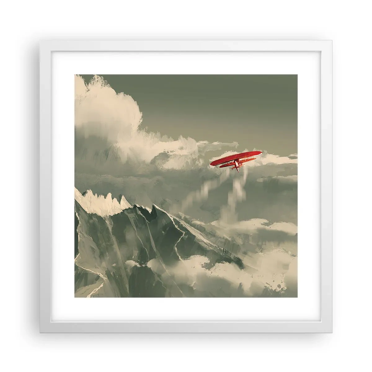 Póster en marco blanco - Pionero sin miedo - 40x40 cm