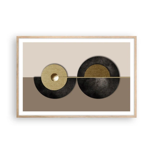 Póster en marco roble claro - Variaciones en torno a un círculo - 91x61 cm