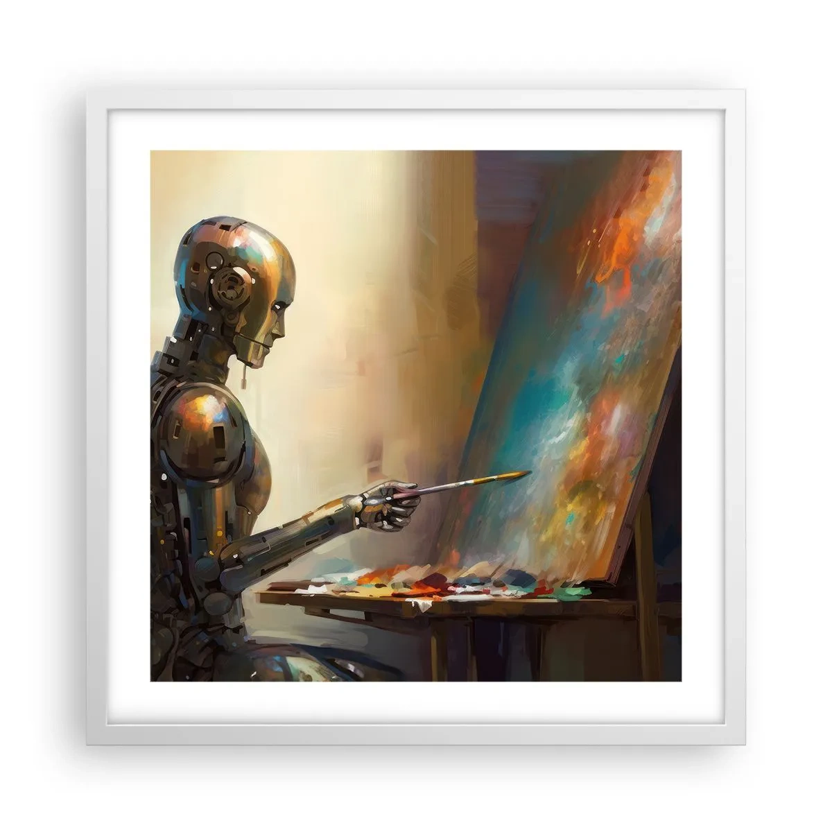 Póster en marco blanco - Arte del futuro - 50x50 cm