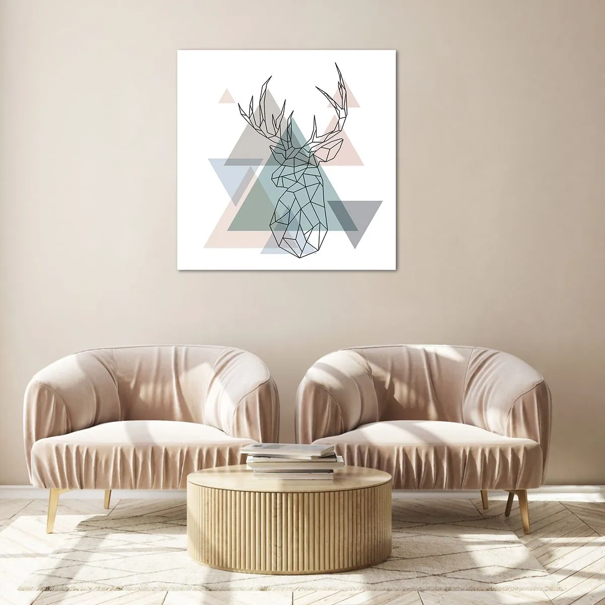 Cuadro sobre vidrio - Impresiones sobre Vidrio - En un bosque geométrico - 70x70 cm