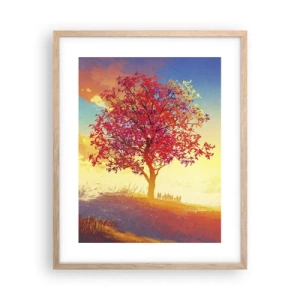 Póster en marco roble claro - Un peregrino en su destino - 40x50 cm