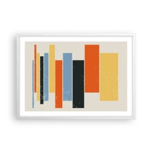 Póster en marco blanco - Barras multicolor - 70x50 cm