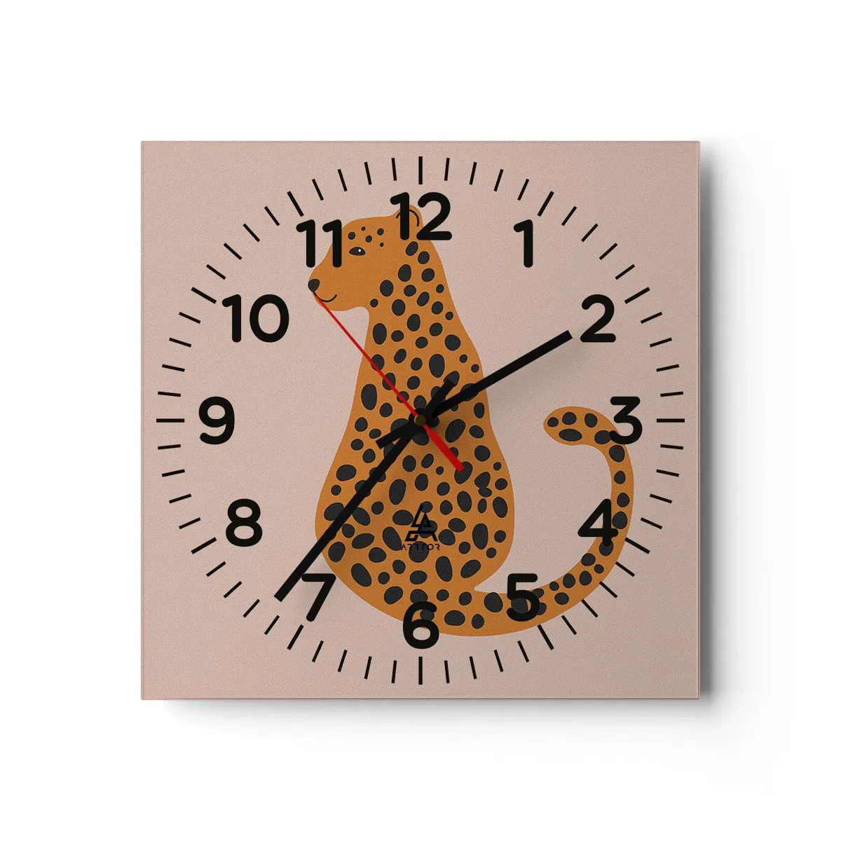 Reloj de pared - Reloj de vidrio - El estampado de leopardo está de moda - 40x40 cm