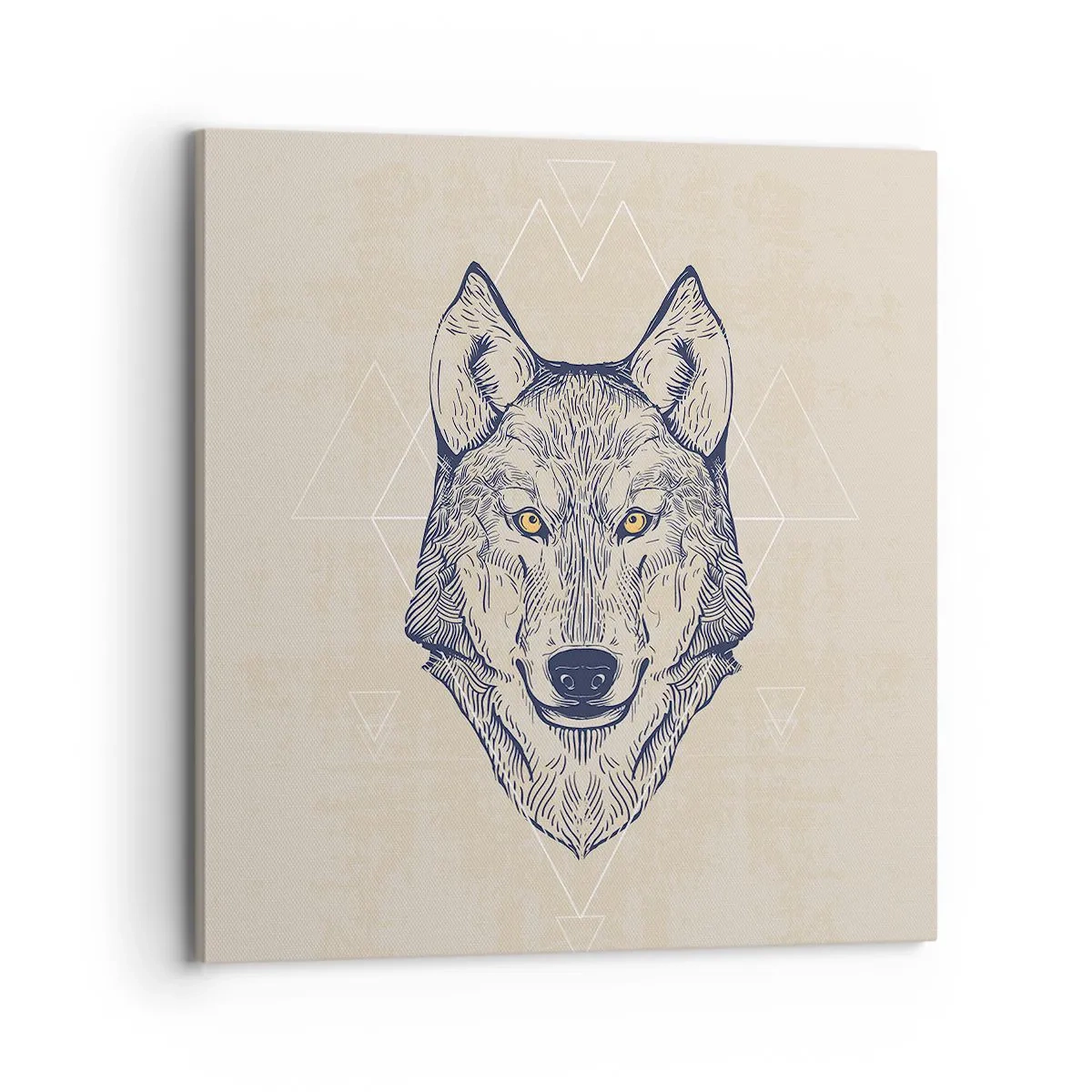 Cuadro sobre lienzo - Impresión de Imagen - La mirada del lobo alfa - 70x70 cm