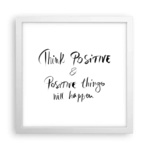 Póster en marco blanco - ¿Cómo vivir? - 30x30 cm