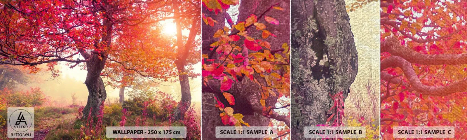 Muestra de fotomural Premium Canvas - Un frenesí de floración - Paisaje, Parque, flores - 100x30 cm