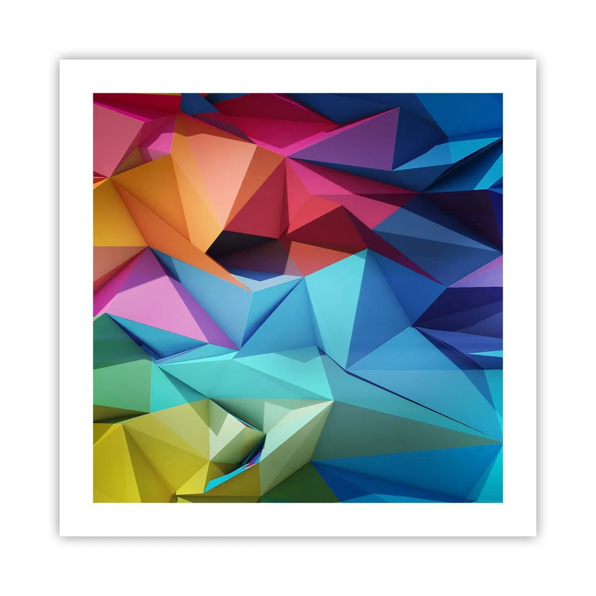 Póster - Origami arco iris - 50x50 cm