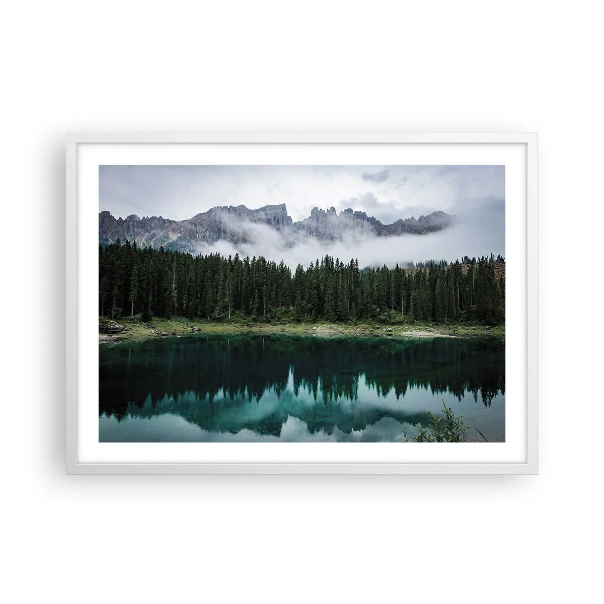 Póster en marco blanco - Calla, calla, no despertemos al agua dormida.... - 70x50 cm