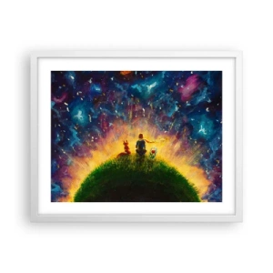Póster en marco blanco - Amor y amistad - lo único entero - 50x40 cm