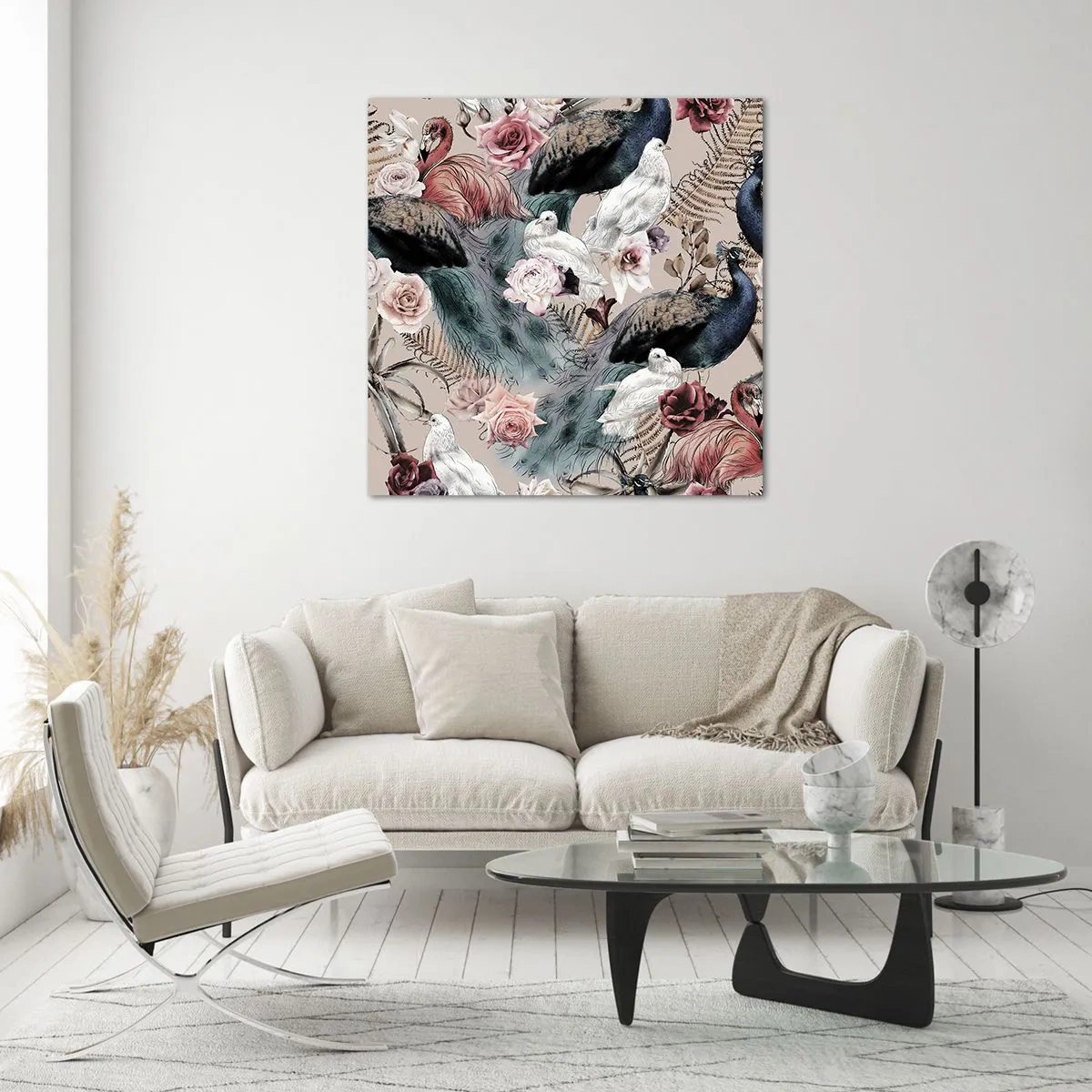 Cuadro sobre vidrio - Impresiones sobre Vidrio - En un jardín de palacio - 70x70 cm