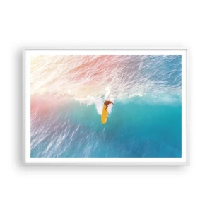 Póster en marco blanco - Jinete del océano - 100x70 cm