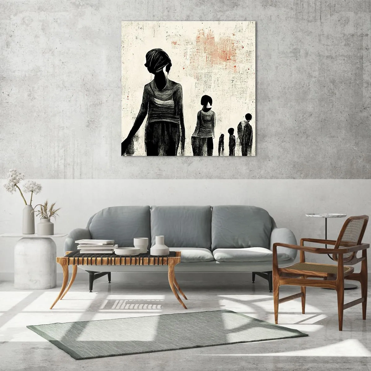 Cuadro sobre vidrio - Impresiones sobre Vidrio - Contra la soledad - 60x60 cm