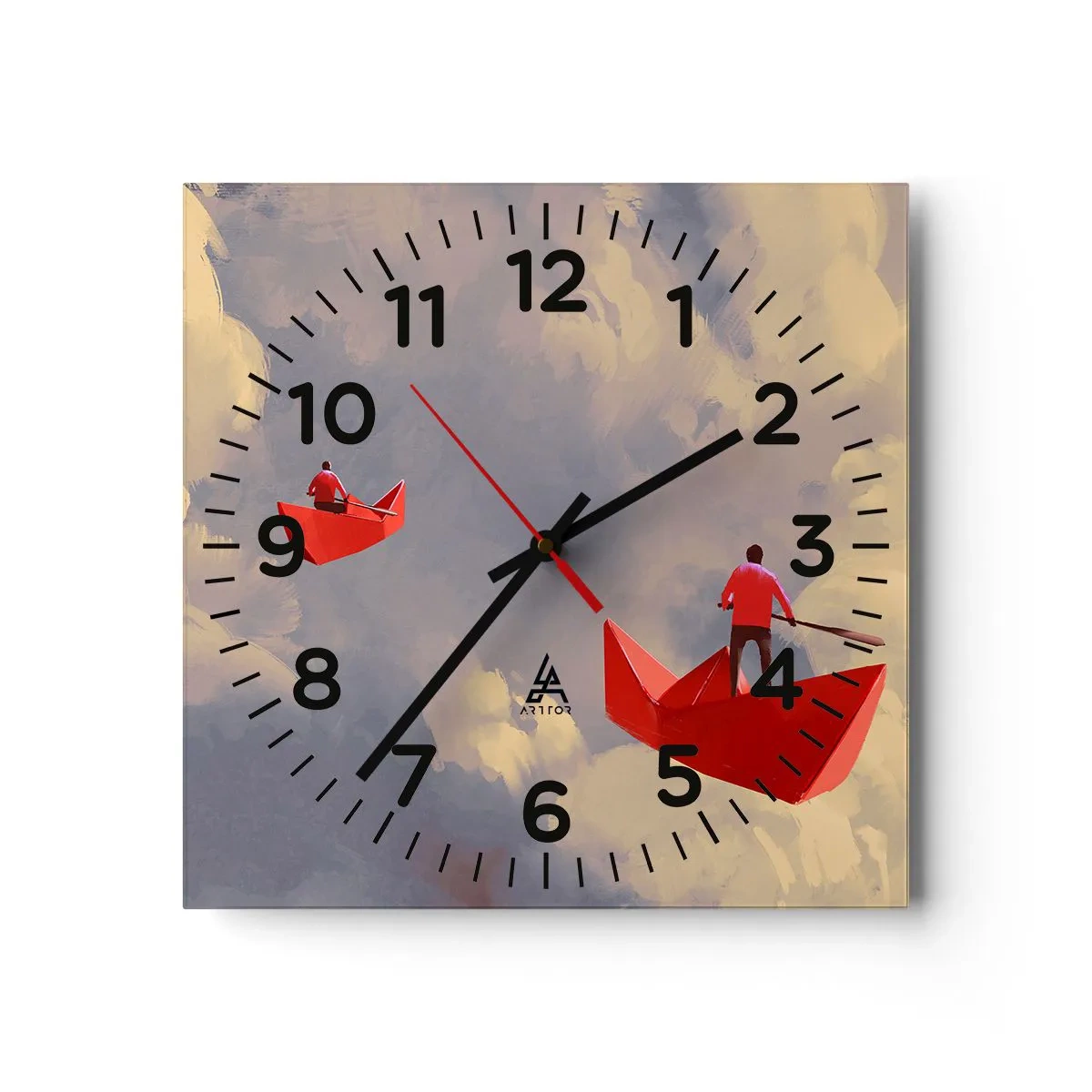 Reloj de pared - Reloj de vidrio - El viaje de un soñador - 40x40 cm