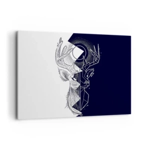 Cuadro sobre lienzo - Impresión de Imagen - Geometría y naturaleza en una composición simbólica - 100x70cm - Lucha y unidad de los opuestos - Decoración de pared moderna para salón y dormitorio ARTTOR