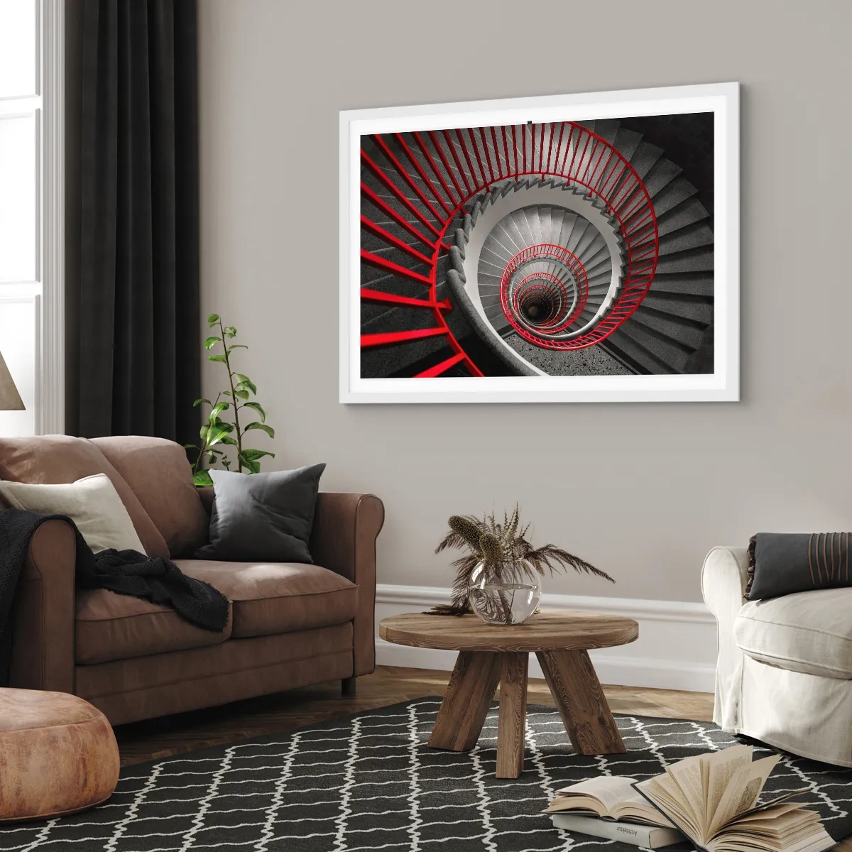 Póster en marco blanco - Juegos arquitectónicos - 91x61 cm