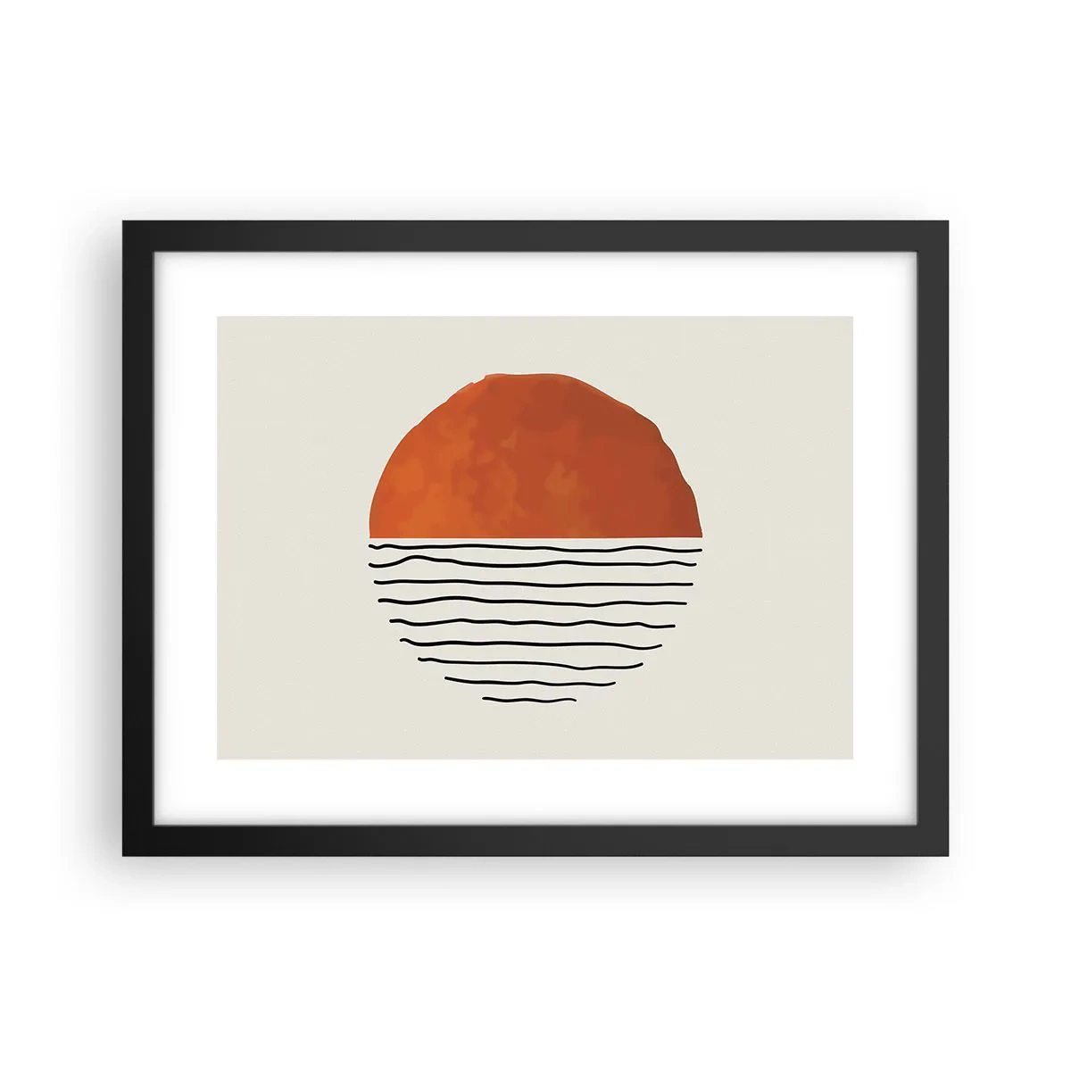 Póster en marco negro - En un ambiente japonés - 40x30 cm