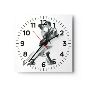 Reloj de pared - Reloj de vidrio - Todos al son de la música - 40x40 cm
